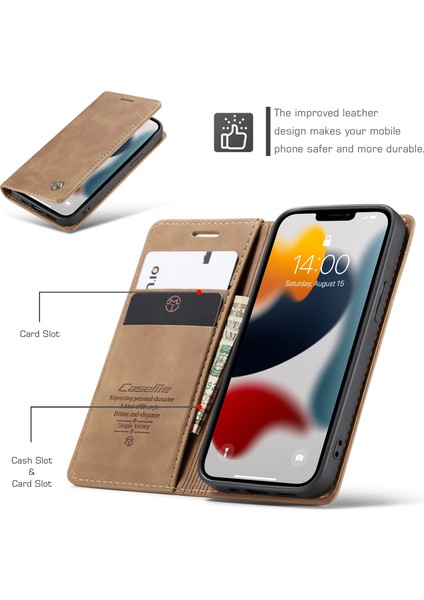 CASEME-013 iPhone 13 Için Deri Kılıf (Yurt Dışından) modelleri