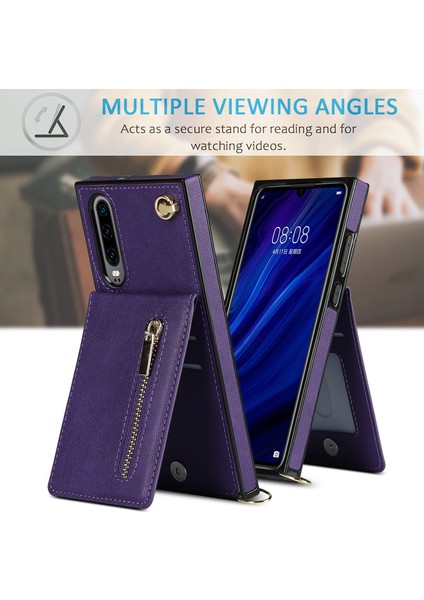 Huawei P30 Için Çapraz Vücut Fermuar Tpu + Pu Arka Kılıf (Yurt Dışından) fırsatları