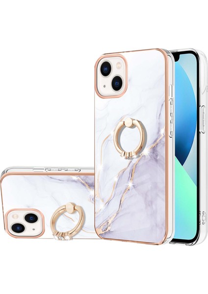 iPhone 13 Için Kaplamalı Mermer Imd Tpu Kılıf (Yurt Dışından)