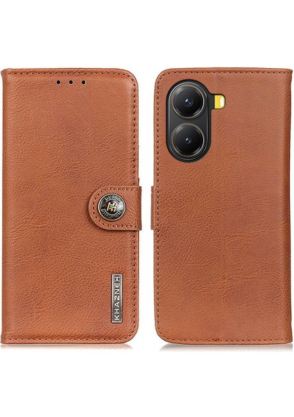 Xiaomi Poco X7 Pro Için Sığır Derisi Doku Telefon Kılıfı (Yurt Dışından)