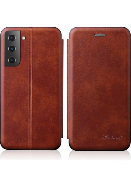 Samsung Galaxy S22+ 5g Için Retro Manyetik Deri Kılıf (Yurt Dışından)