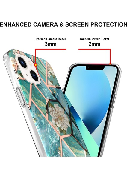 iPhone 14 Için Mermer Çiçek Tpu Kılıfı Ekleme (Yurt Dışından) fırsatları