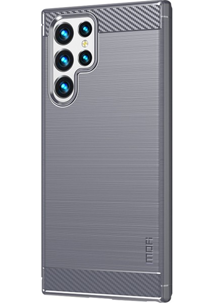 Samsung Galaxy S22 Ultra 5g Için Fırça Karbon Fiber Tpu Kılıf (Yurt Dışından)