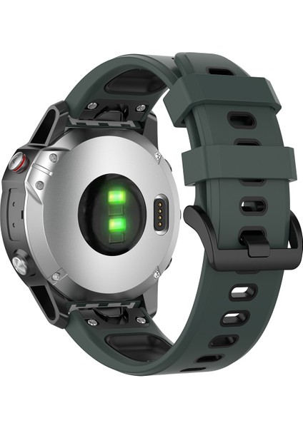 Garmin Fenix ​​7 / Epıx Için 22MM Iki Renkli Silikon Saat Bandı (Yurt Dışından)