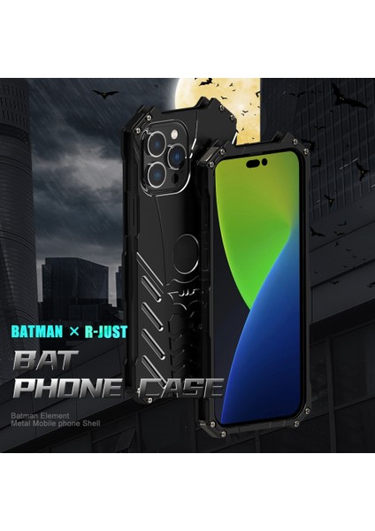 iPhone 14 Pro Için R-Just Batman Metal Telefon Kılıfı (Yurt Dışından) fiyatları