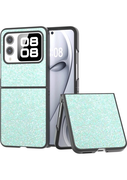 Huawei Nova Flip Için Siyah Çerçeve Renkli Parıltılı Kılıf (Yurt Dışından)