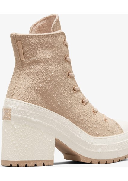 Chuck 70 De Luxe Heel Unisex Kahverengi Deri Platform Sneaker.236