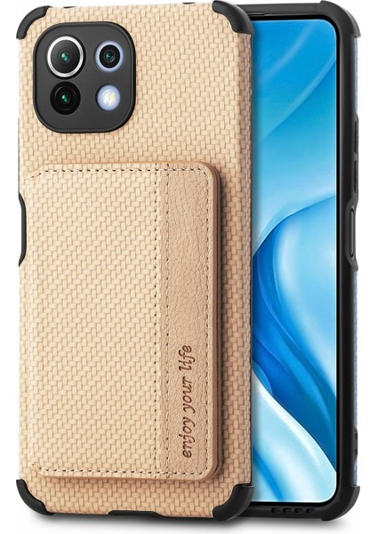 Xiaomi Mi 11 Lite Için Karbon Fiber Manyetik Kart Çantası Kılıfı (Yurt Dışından) fiyatları