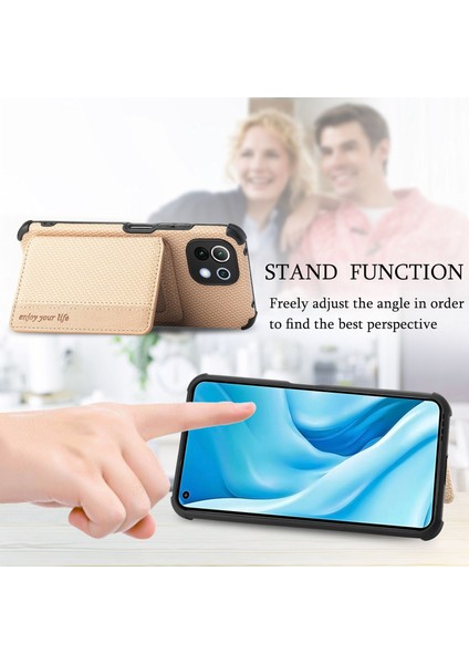 Xiaomi Mi 11 Lite Için Karbon Fiber Manyetik Kart Çantası Kılıfı (Yurt Dışından) modelleri