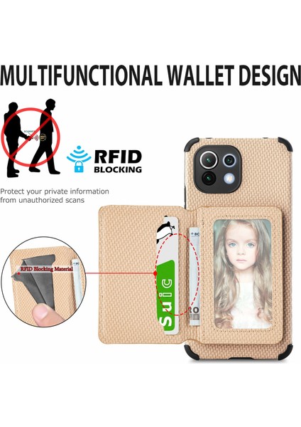 Xiaomi Mi 11 Lite Için Karbon Fiber Manyetik Kart Çantası Kılıfı (Yurt Dışından) fırsatları