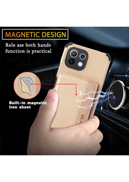 Xiaomi Mi 11 Lite Için Karbon Fiber Manyetik Kart Çantası Kılıfı (Yurt Dışından) indirimleri