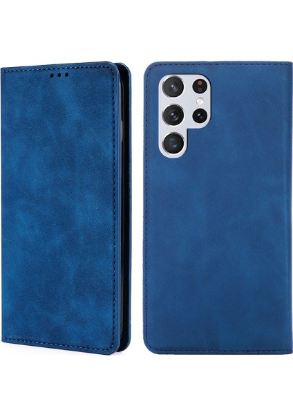 Samaung Galaxy S22 Ultra 5g Için Skin Fe Manyetik Pu Kılıf (Yurt Dışından)