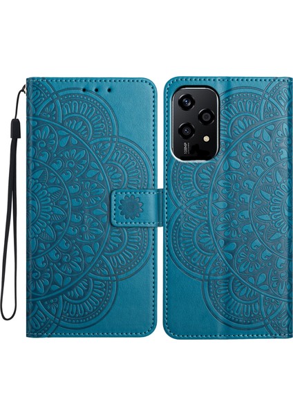 Honor 200 Lite Global Için Çiçek Kabartmalı Pu Kılıf (Yurt Dışından)