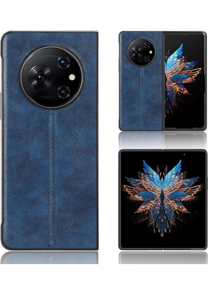 Tecno Phantom V Fold Için Inek Desenli Dikiş Telefon Kılıfı (Yurt Dışından)