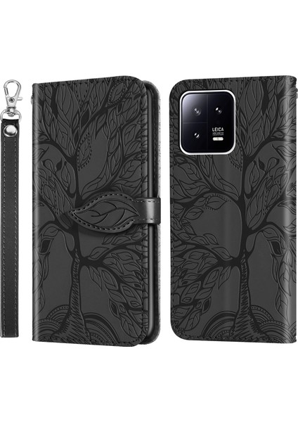 Xiaomi 13 Pro Için Kabartma Desenli Pu Kılıf (Yurt Dışından)