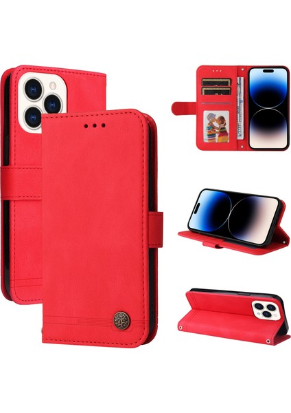 iPhone 14 Pro Için Deri Telefon Kılıfı (Yurt Dışından)