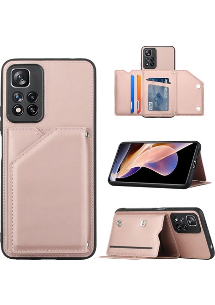 Xiaomi Redmi Note 11 Pro Için Cilt Fe Kart Yuvaları Kılıfı (Yurt Dışından)