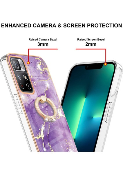Mermer Tpu Kılıf Xiaomi Redmi Note 11 5g Çin / Poco M4 Pro 5g / Note 11T 5g Hindistan (Yurt Dışından) modelleri