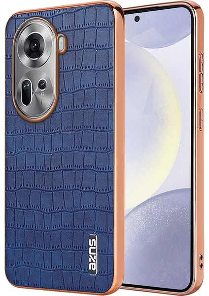 Oppo RENO11 Global Için Azns Timsah Dokulu Kılıf (Yurt Dışından)