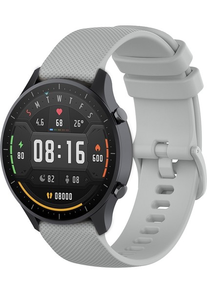 Xiaomi Izle Renkli 22MM Küçük Ekose Doku Silikon Bilek Kayışı Kordonlu Saat (Beyaz) (Yurt Dışından)