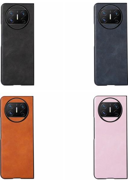 Huawei Mate X3 Için Sığır Derisi Doku Pu Telefon Kılıfı (Yurt Dışından) fırsatları