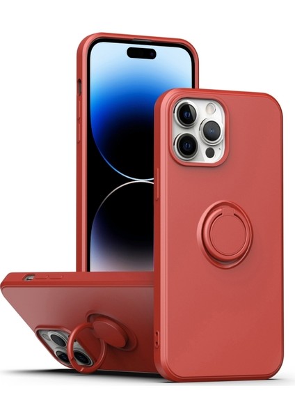 iPhone 14 Pro Max Için Halkalı Kickstand Silikon Telefon Kılıfı (Yurt Dışından) fiyatları