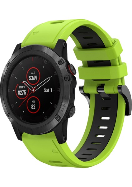 Garmin Fenix ​​5x Plus Için Iki Renkli Silikon Saat Bandı (Yurt Dışından)