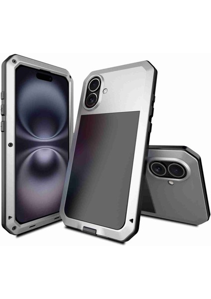 iPhone 16 Için Üçlü Dayanıklı Metal Telefon Kılıfı (Yurt Dışından)