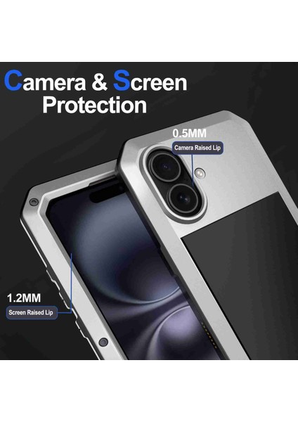 iPhone 16 Için Üçlü Dayanıklı Metal Telefon Kılıfı (Yurt Dışından) indirimleri