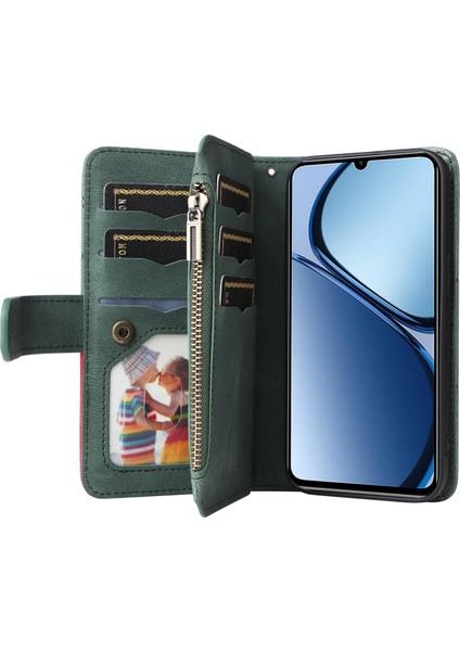 Realme C63 / C61 / Note 60 Için 9 Kartlı Fermuarlı Pu Telefon Kılıfı (Yurt Dışından) fırsatları