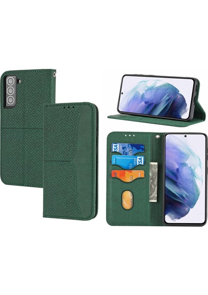 Samaung Galaxy S22 5g Için Dokuma Dokulu Telefon Pu Kılıf (Yurt Dışından)