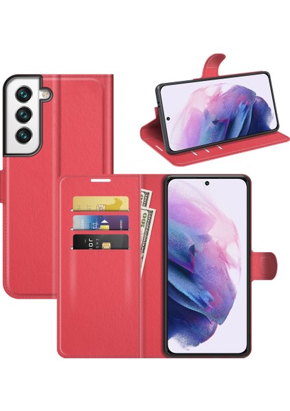 Samsung S22 Litchi Doku Çevirme Koruyucu Tpu Kılıf Galaxy S22 5g Için (Yurt Dışından)