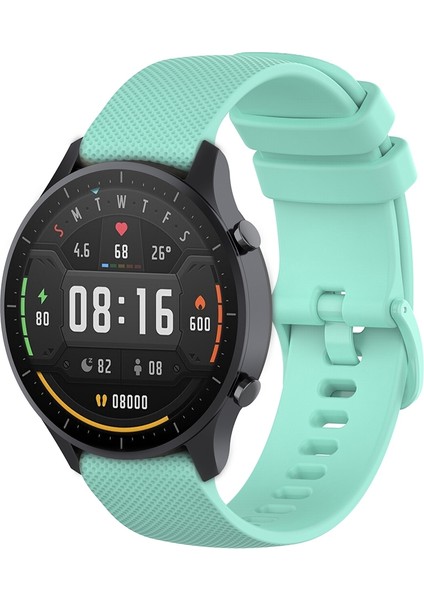 Xiaomi Izle Renkli 22MM Küçük Ekose Doku Silikon Bilek Kayışı Kordonlu Saat (Beyaz) (Yurt Dışından)