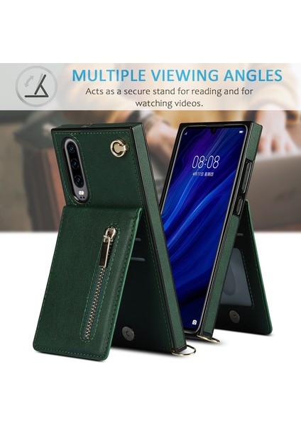 Huawei P30 Için Çapraz Vücut Fermuar Tpu + Pu Arka Kılıf (Yurt Dışından) fırsatları