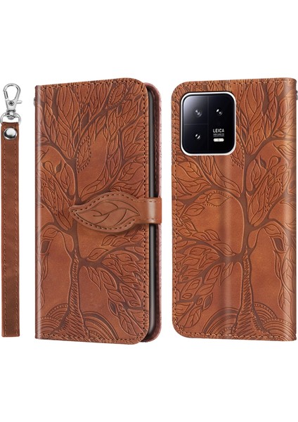 Xiaomi 13 Pro Için Kabartma Desenli Pu Kılıf (Yurt Dışından)
