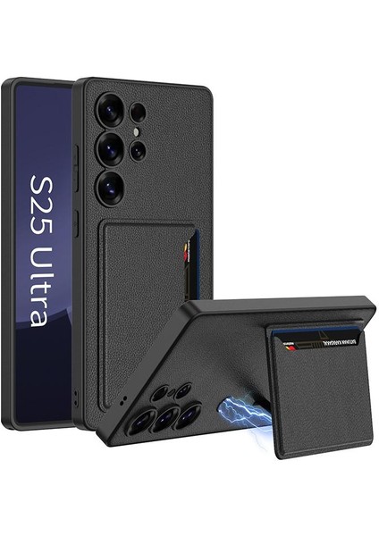 Samsung Galaxy S25 Ultra 5g Için Gkk Kart Yuvaları Deri Kılıf (Yurt Dışından)