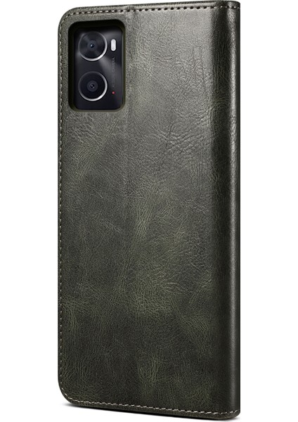 Oppo Realme 9i / A76 / A36 Için Balmumu Crazy Horse Pu Kılıf (Yurt Dışından) fırsatları