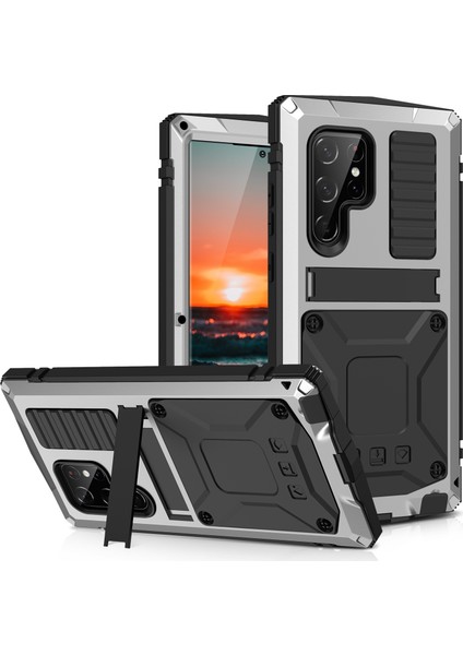 Samsung Galaxy S22 Ultra 5g Için Metal + Silikon Tutucu Kılıf (Yurt Dışından)