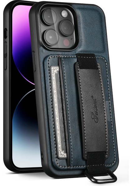 iPhone 14 Pro Max Için Bilek Kayışı Pu Telefon Kılıfı (Yurt Dışından)