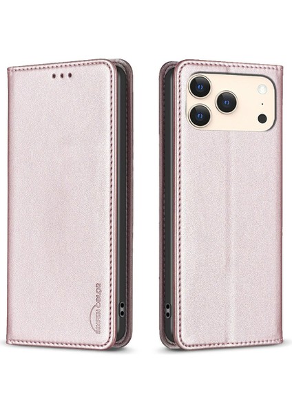 iPhone 17 Pro Max Için Manyetik Deri Telefon Kılıfı (Yurt Dışından)