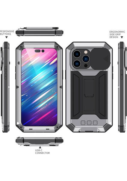 iPhone 14 Pro Max Için Metal + Silikon Koruyucu Kılıf (Yurt Dışından) fiyatları
