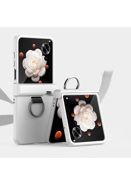 Honor Magic V Flip Için Cilt Fe Yüzük Telefon Kılıfı (Yurt Dışından)