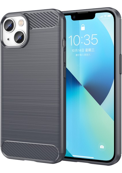 iPhone 14 Için Fırçalanmış Dokulu Tpu Telefon Kılıfı (Yurt Dışından)