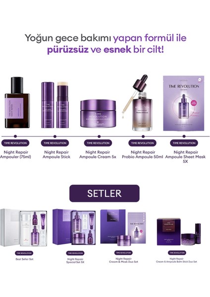Total Yaşlanma Karşıtı Bakım Kremi & Balm Stick Time Revolution Night Repair Cream & Balm Duo Set