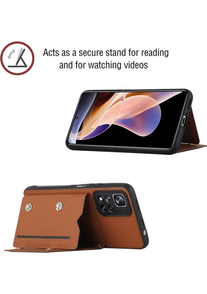 Xiaomi Redmi Note 11 Pro Için Cilt Fe Kart Yuvaları Kılıfı (Yurt Dışından) fırsatları