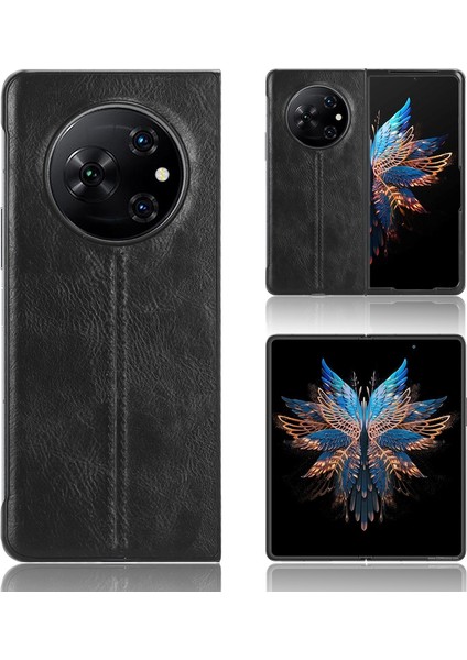 Tecno Phantom V Fold Için Inek Desenli Dikiş Telefon Kılıfı (Yurt Dışından)