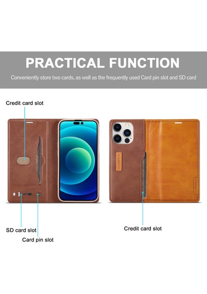 LC-001 S iPhone 14 Pro Max Için Buzlu Deri Kılıf (Yurt Dışından) fırsatları