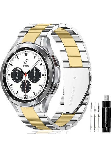 Samsung Galaxy Watch 6/5/4 Için Üç Boncuklu Metal Kayış (Yurt Dışından)