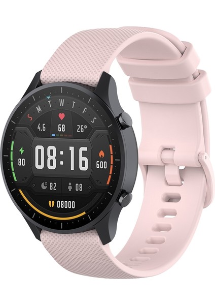 Xiaomi Izle Renkli 22MM Küçük Ekose Doku Silikon Bilek Kayışı Kordonlu Saat (Beyaz) (Yurt Dışından)