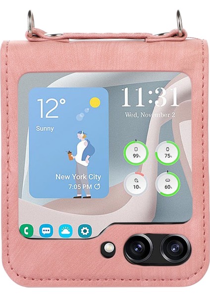 Samsung Galaxy Z Flip5 Için Yatay Çevirme Deri Kılıf (Yurt Dışından) fiyatları